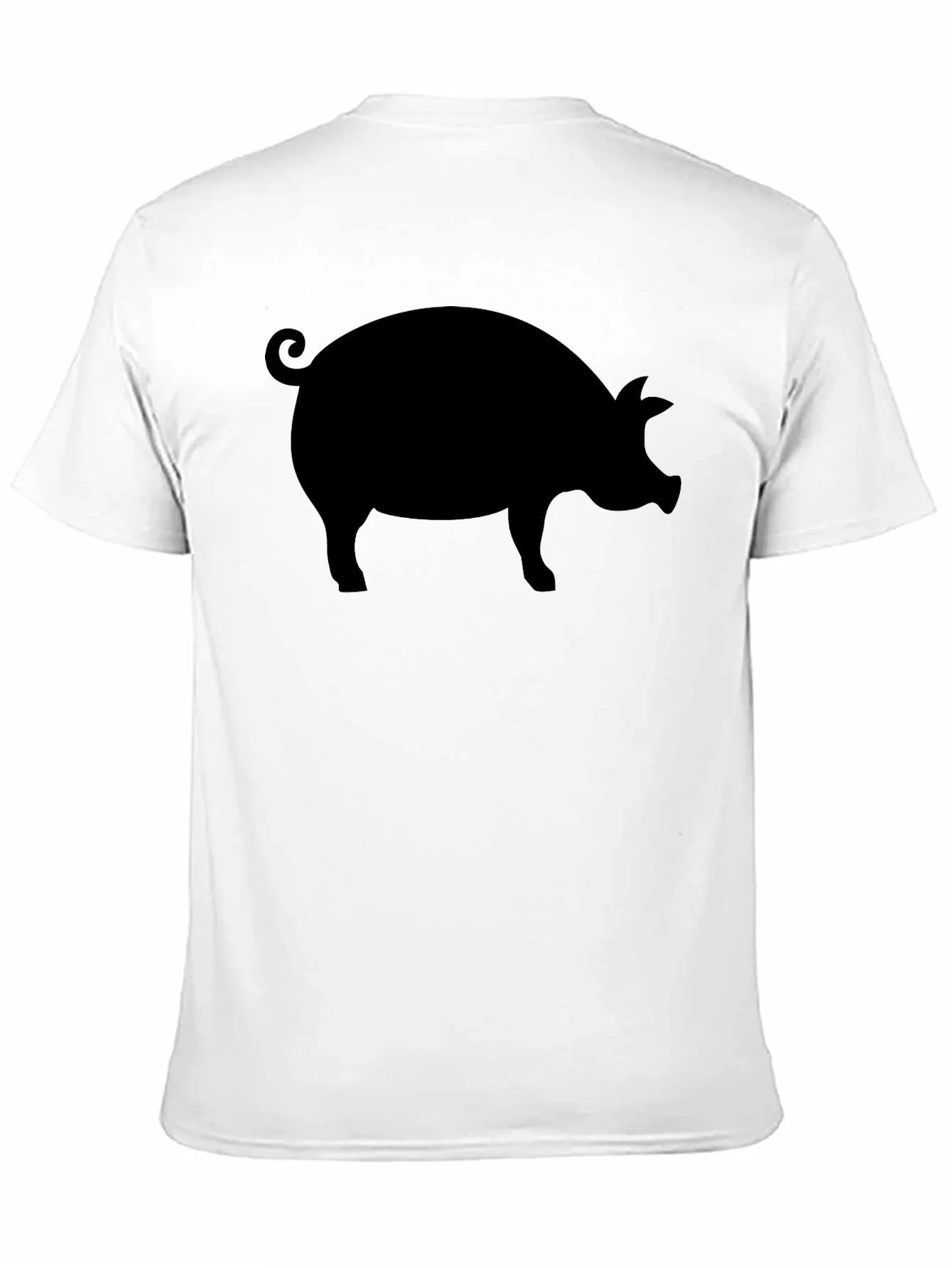 Camiseta Negra con Silueta de Cerdo