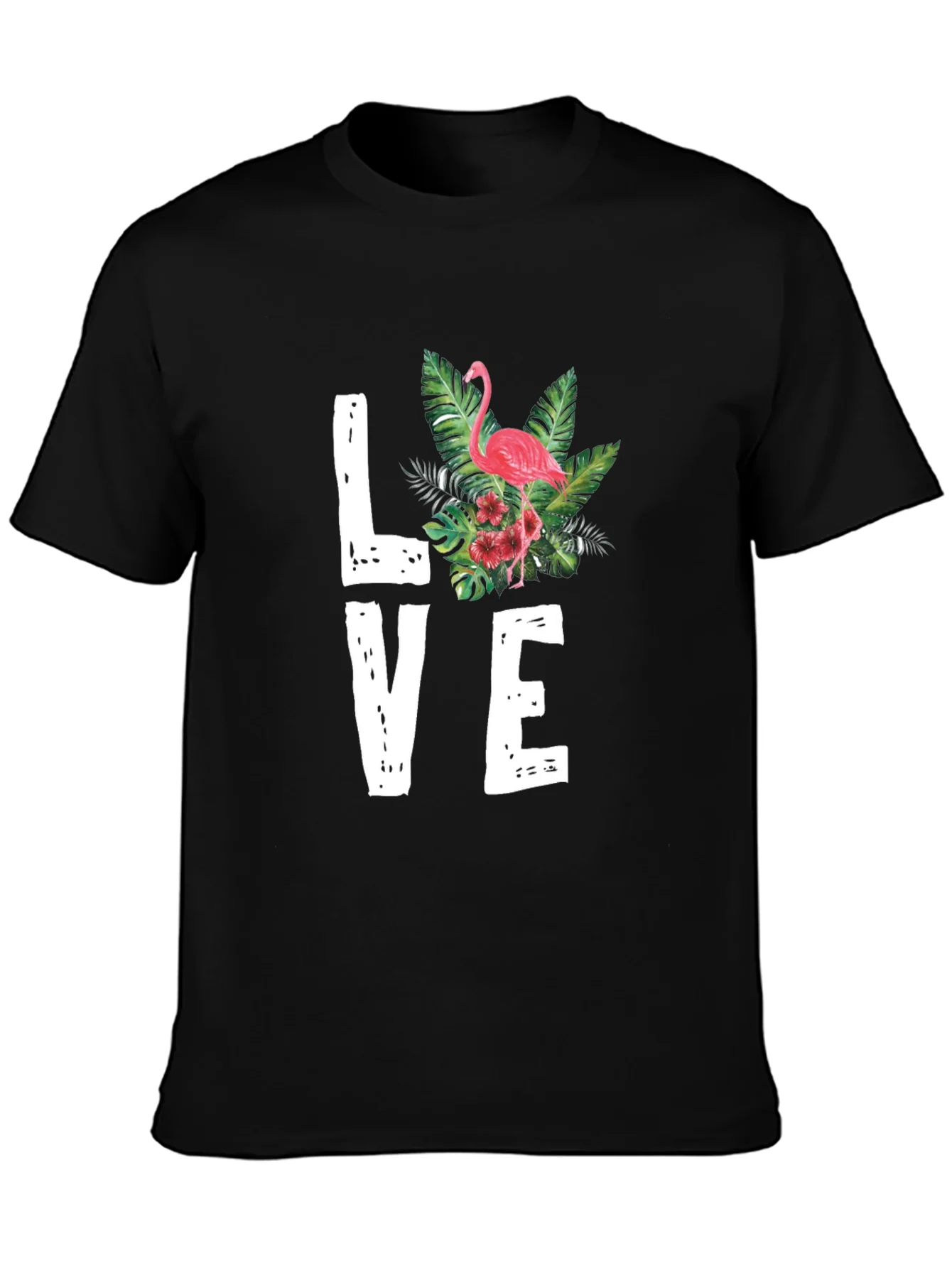 Camiseta Negra LOVE Flamenco Tropical