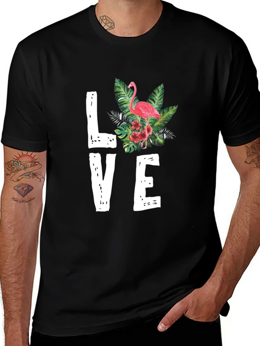 Camiseta Negra LOVE Flamenco Tropical