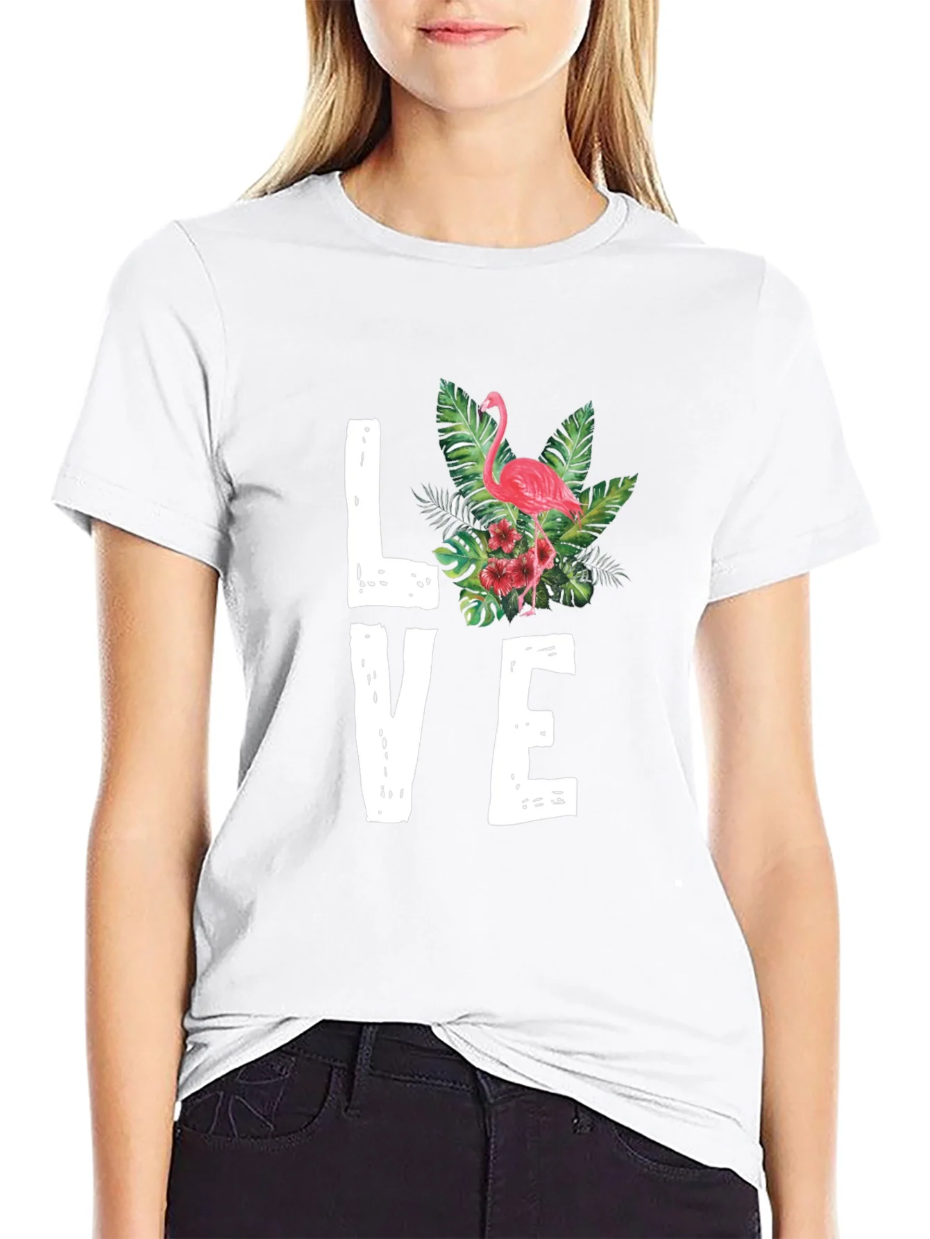 Camiseta Negra LOVE Flamenco Tropical