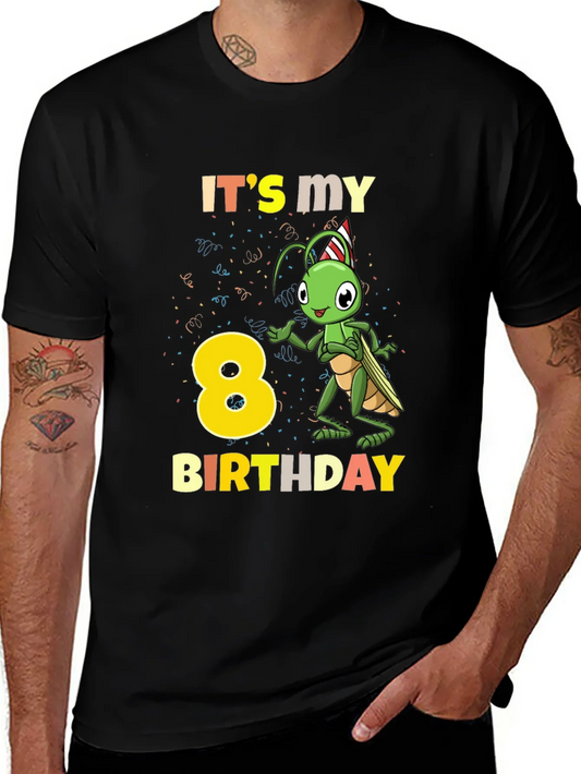 Camiseta Cumplea?os Infantil con Dise?o de Grillo - ?Ocho A?os!