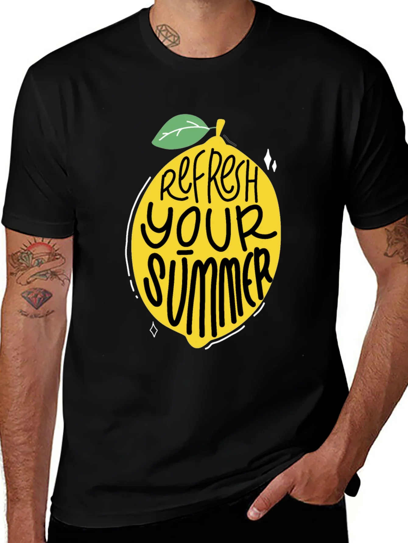 Rebbecca Refresh Your Summer Black Graphic Tee