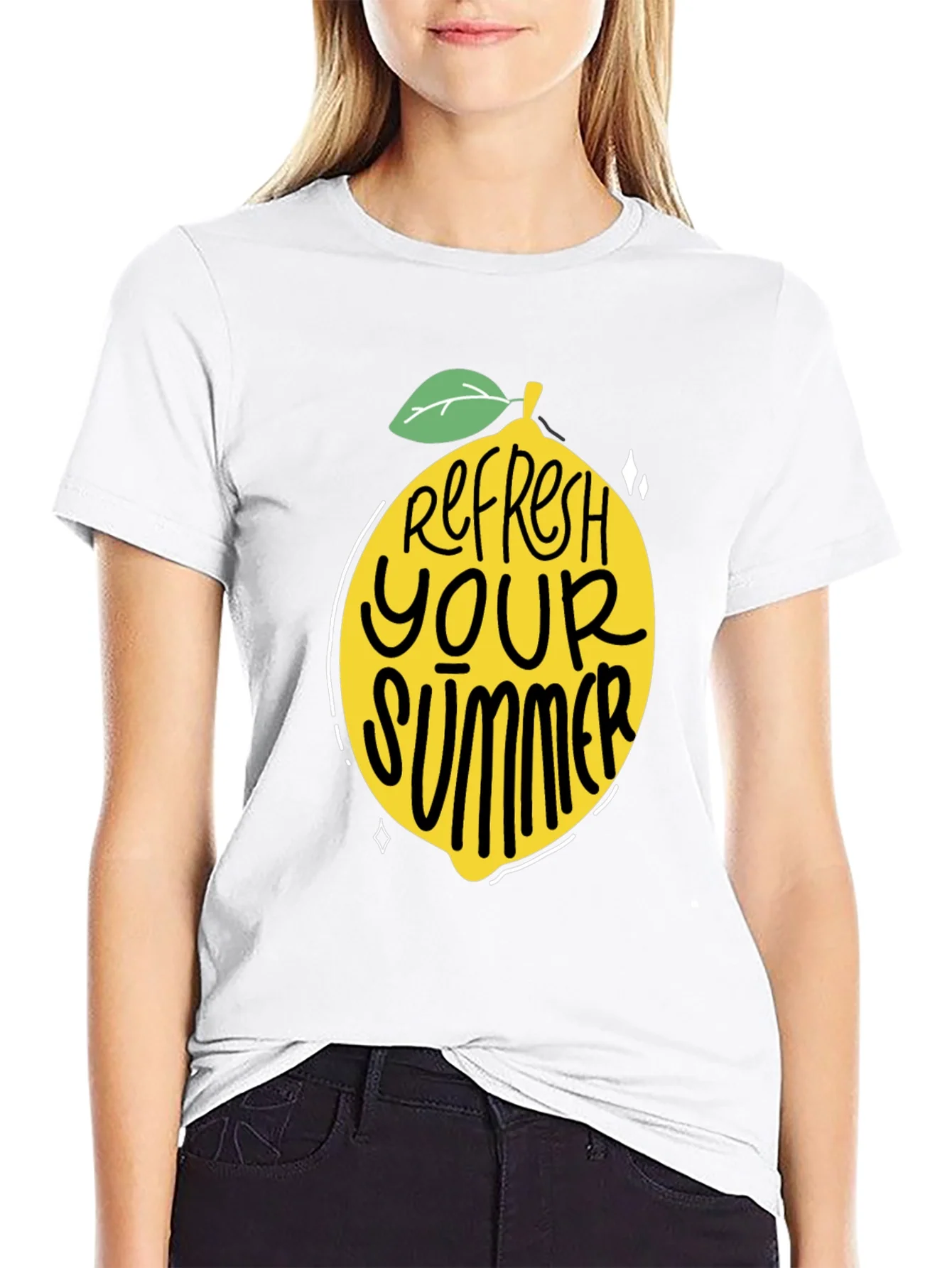 Rebbecca Refresh Your Summer Black Graphic Tee