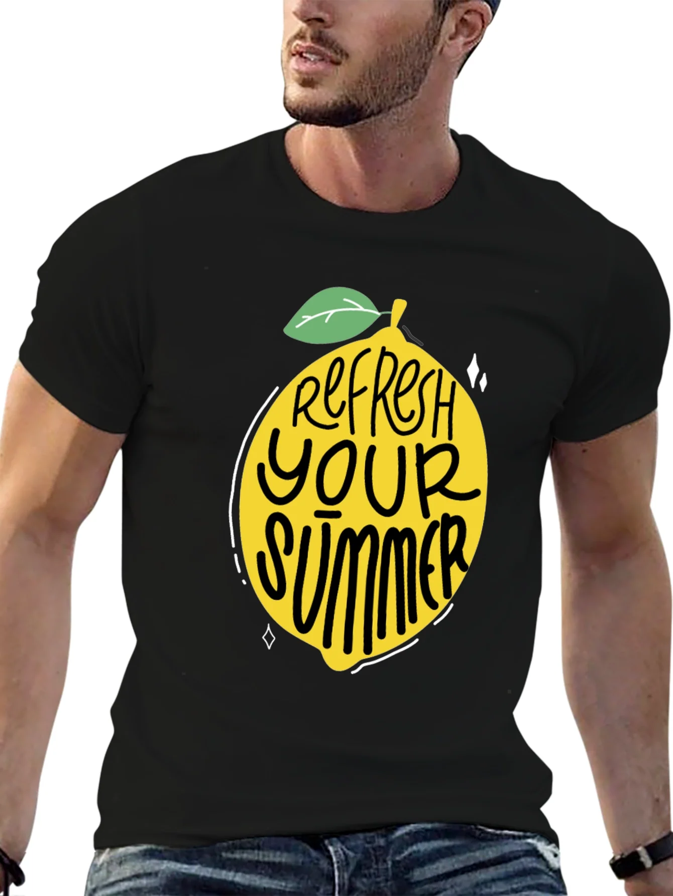 Rebbecca Refresh Your Summer Black Graphic Tee