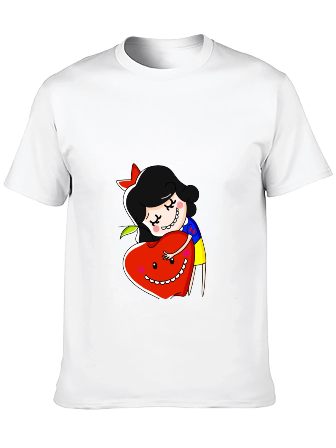 Camiseta Negra con Dise?o de Blancanieves y Manzana