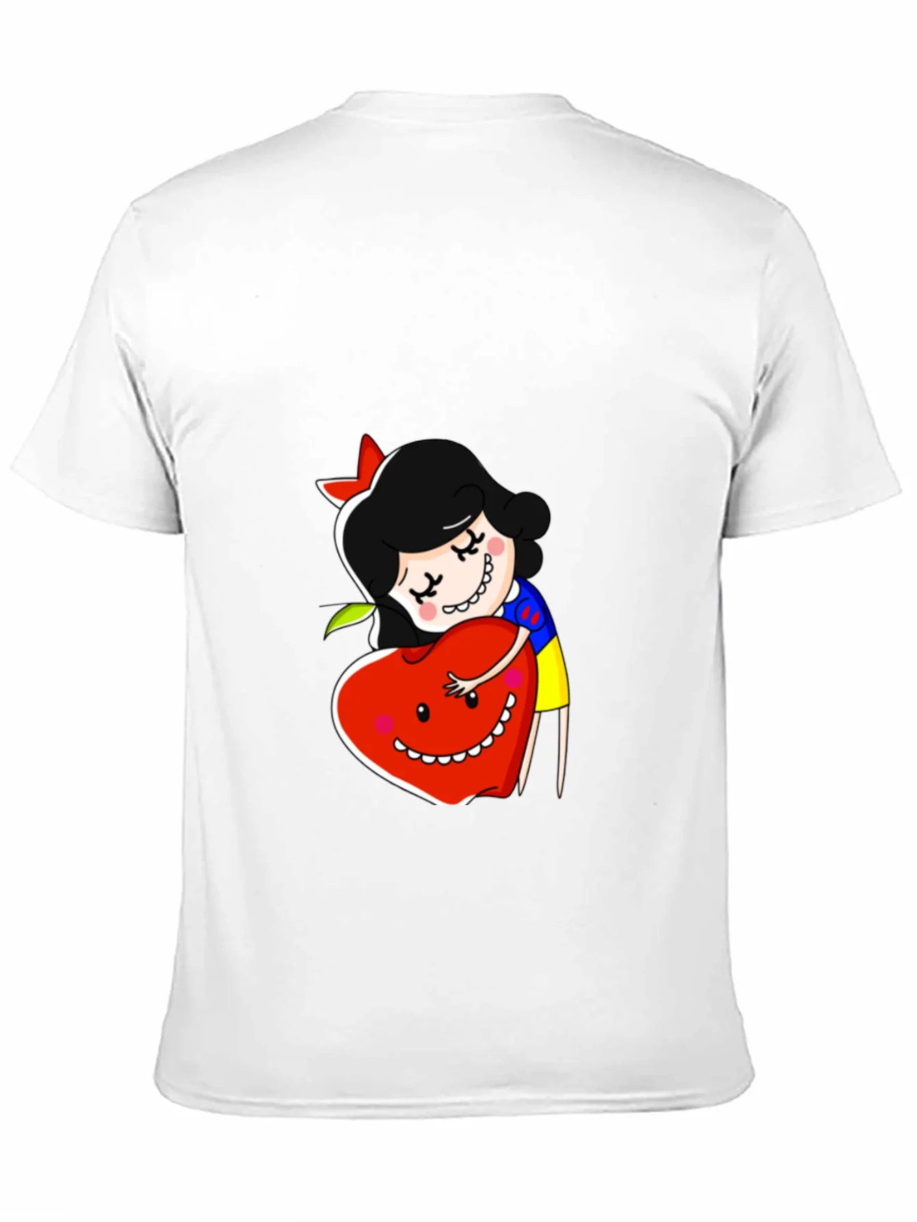 Camiseta Negra con Dise?o de Blancanieves y Manzana