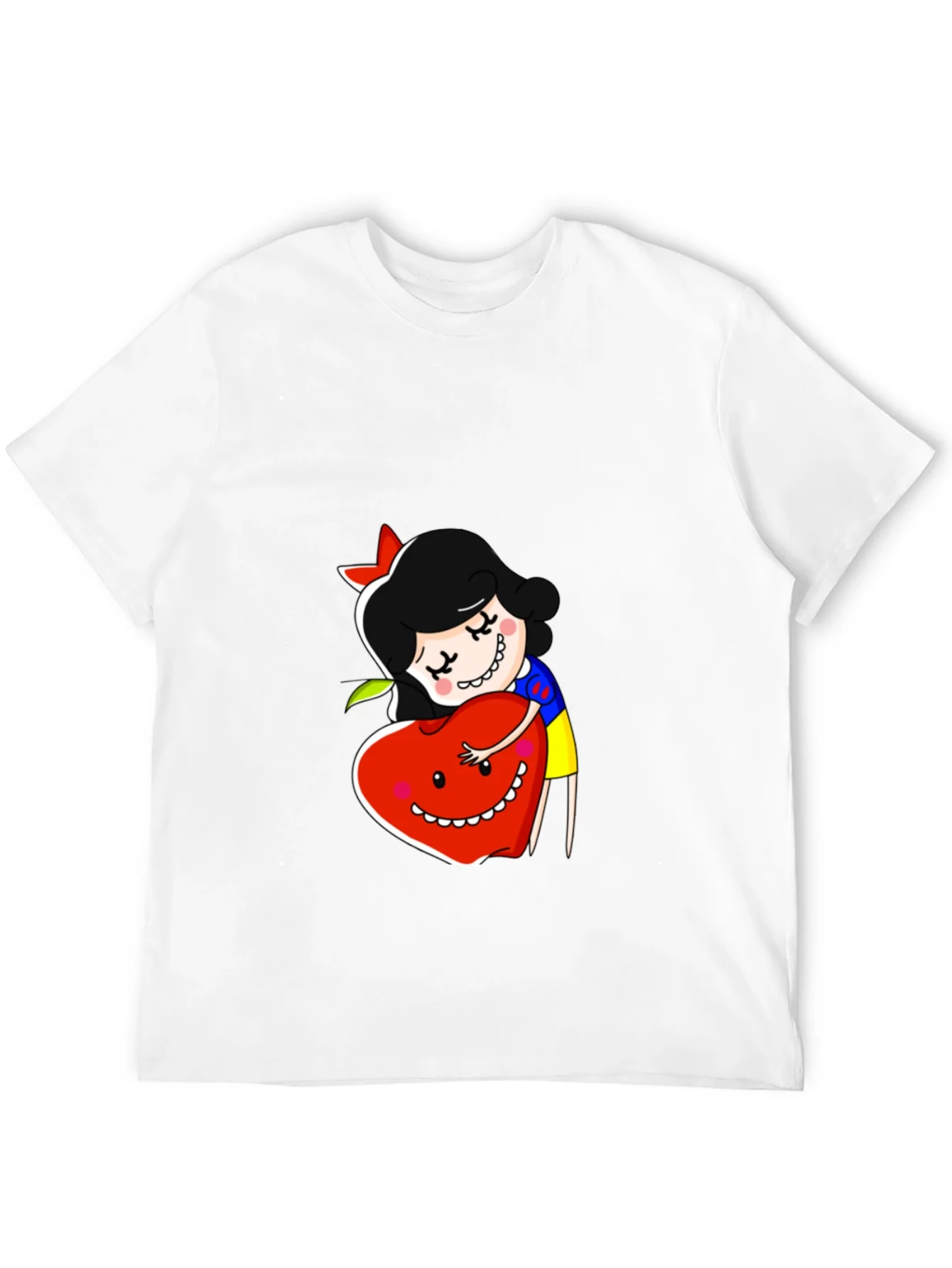 Camiseta Negra con Dise?o de Blancanieves y Manzana