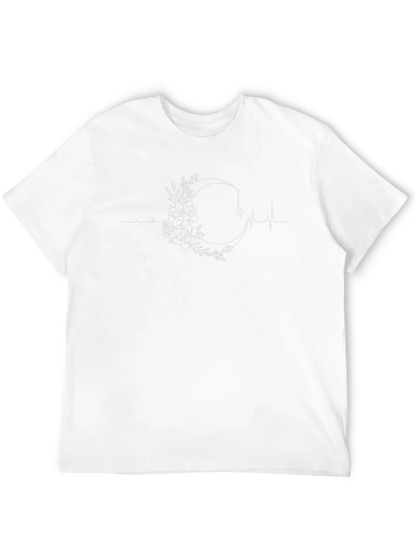 Rebbecca Floral Moon Heartbeat Graphic Tee - Black