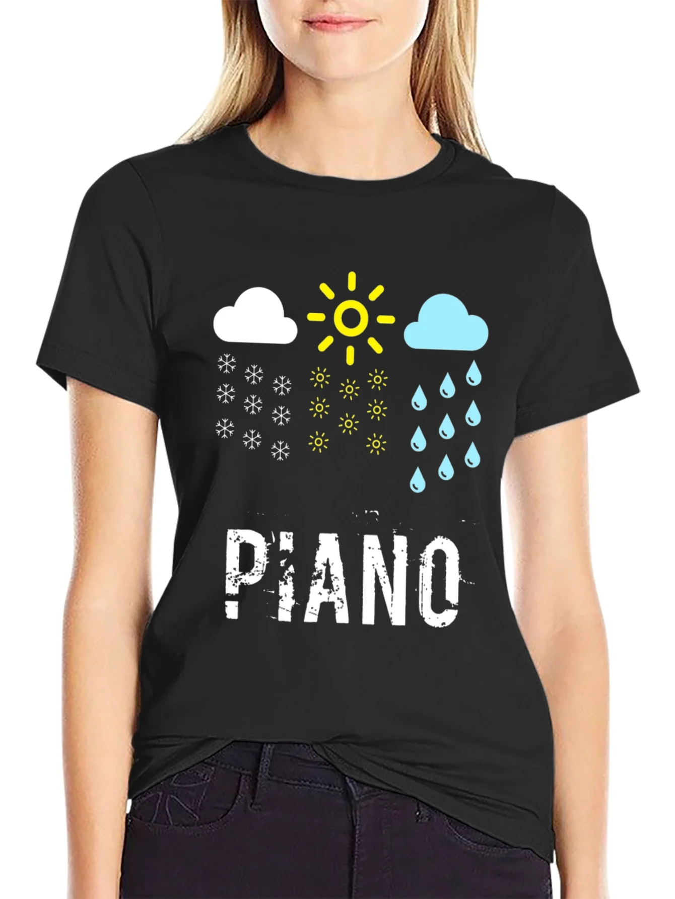 Rebbecca Piano Weather Black T-Shirt