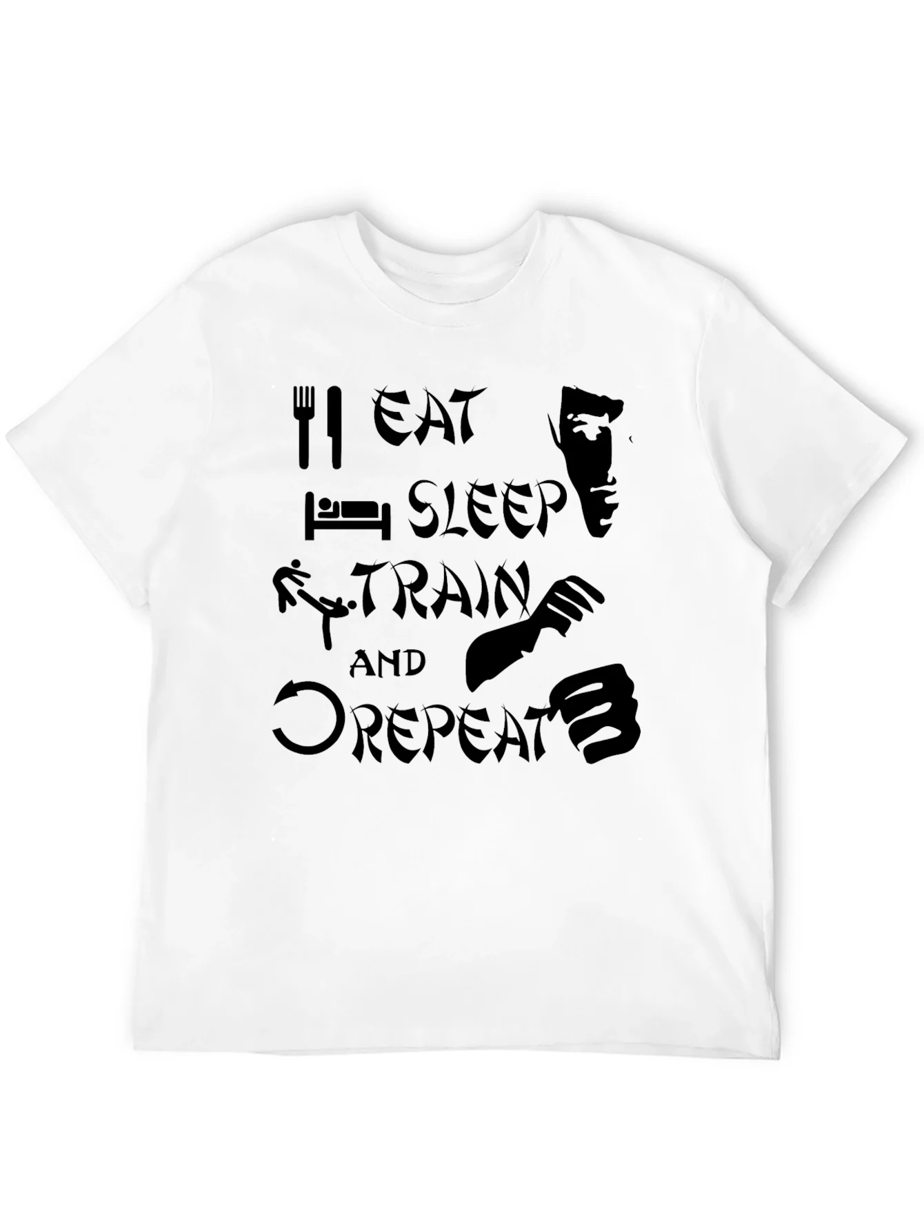 Rebbecca Eat Sleep Train Repeat Martial Arts T-Shirt