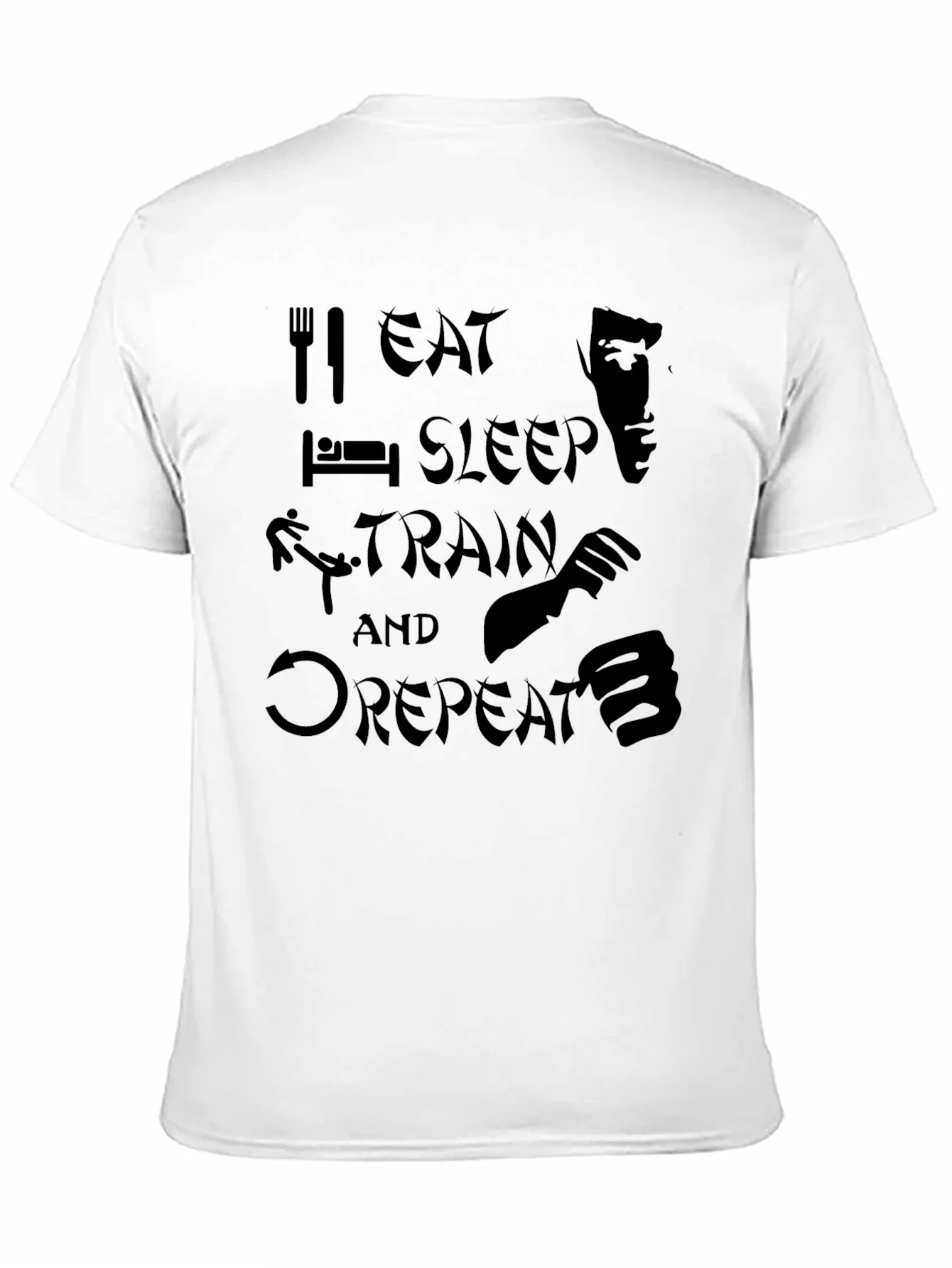 Rebbecca Eat Sleep Train Repeat Martial Arts T-Shirt