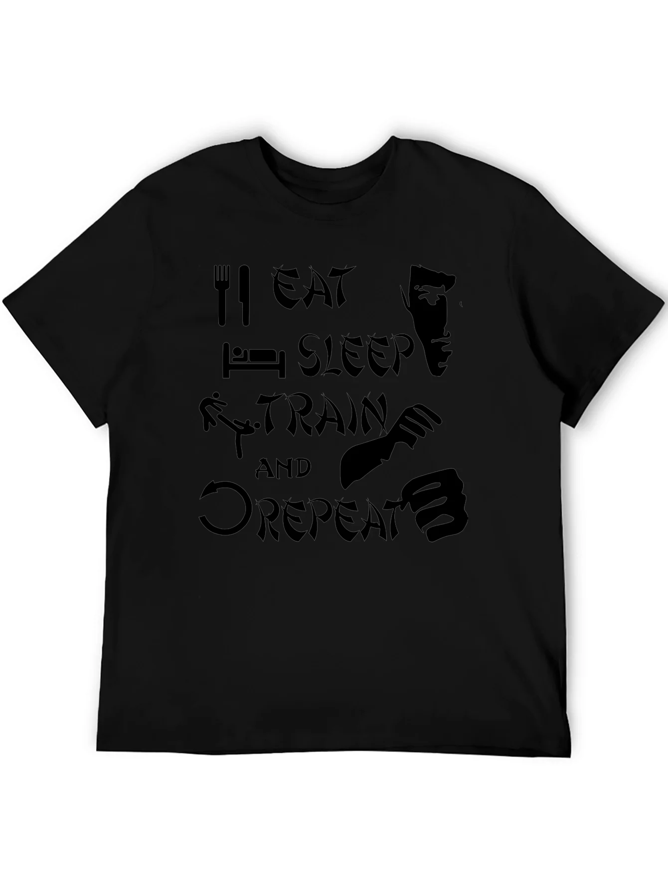 Rebbecca Eat Sleep Train Repeat Martial Arts T-Shirt