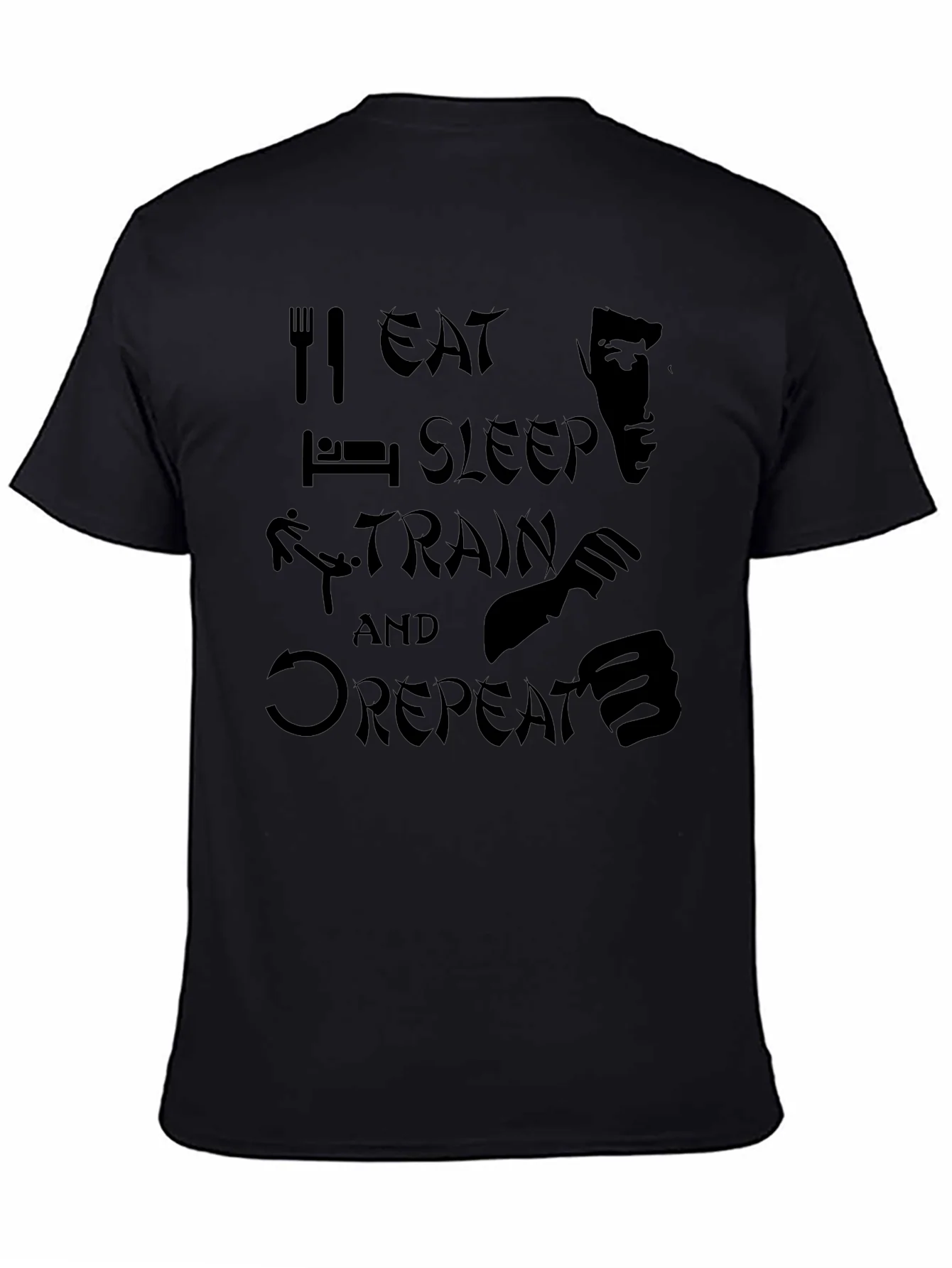 Rebbecca Eat Sleep Train Repeat Martial Arts T-Shirt