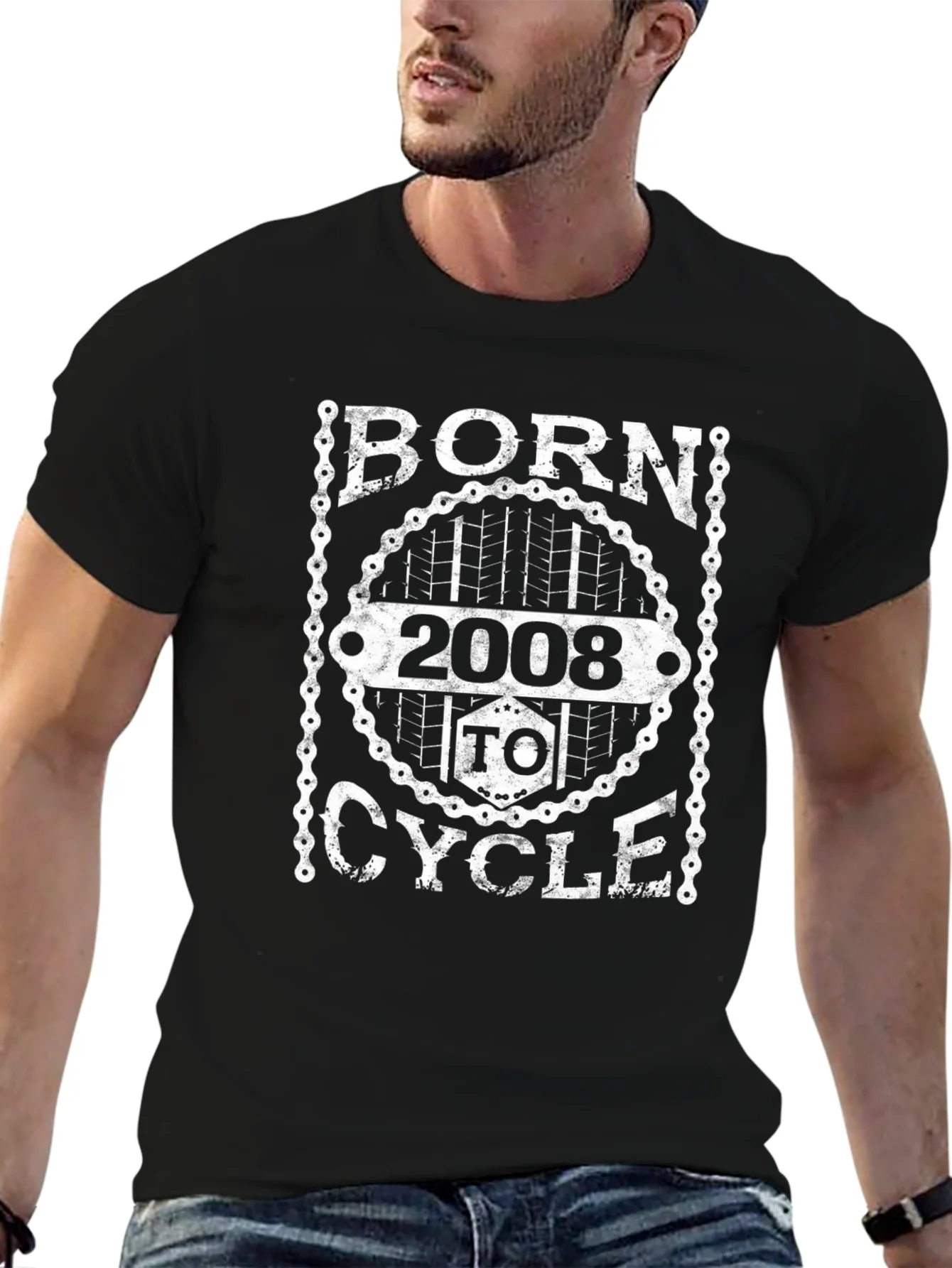 Camiseta Negra Nacido para el Ciclismo 2008