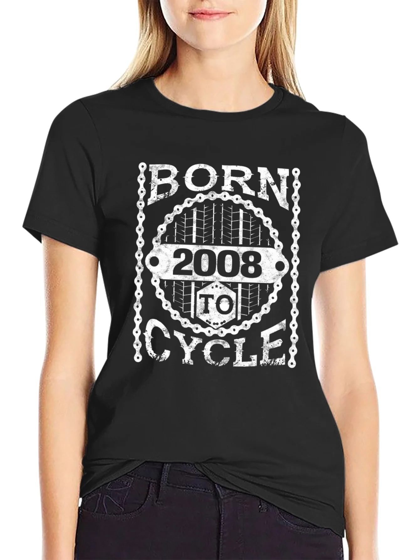 Camiseta Negra Nacido para el Ciclismo 2008