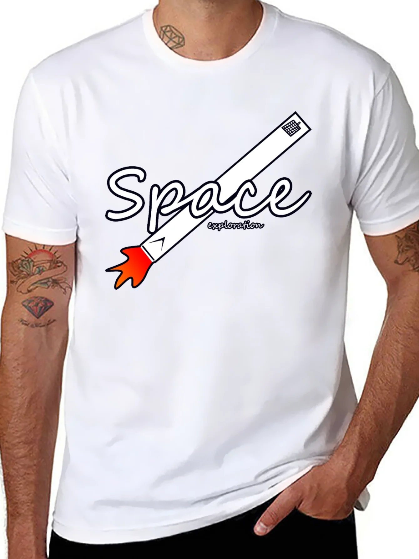 Camiseta Negra de Exploraci¨®n Espacial