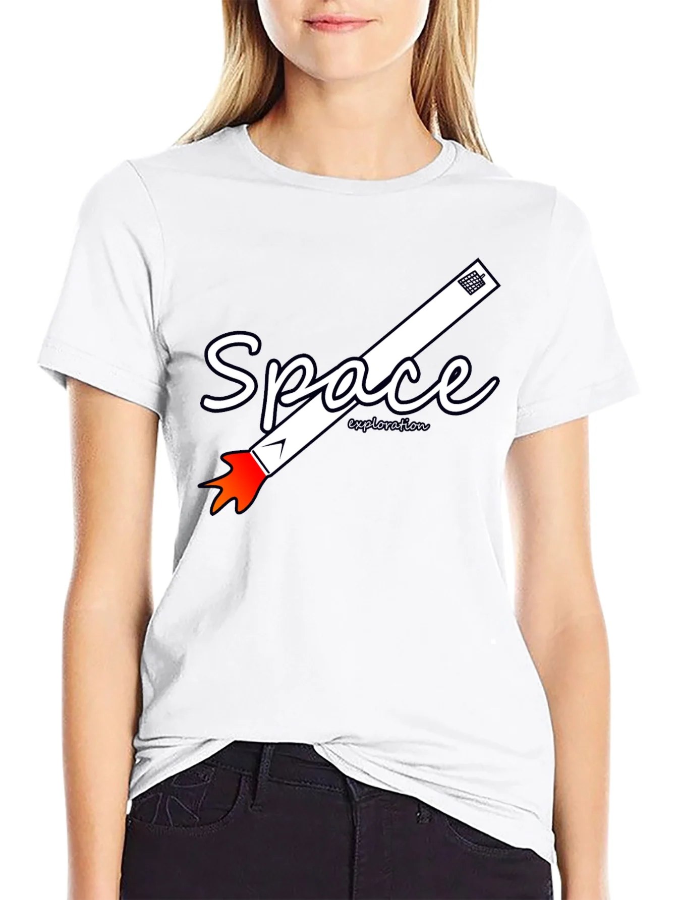 Camiseta Negra de Exploraci¨®n Espacial