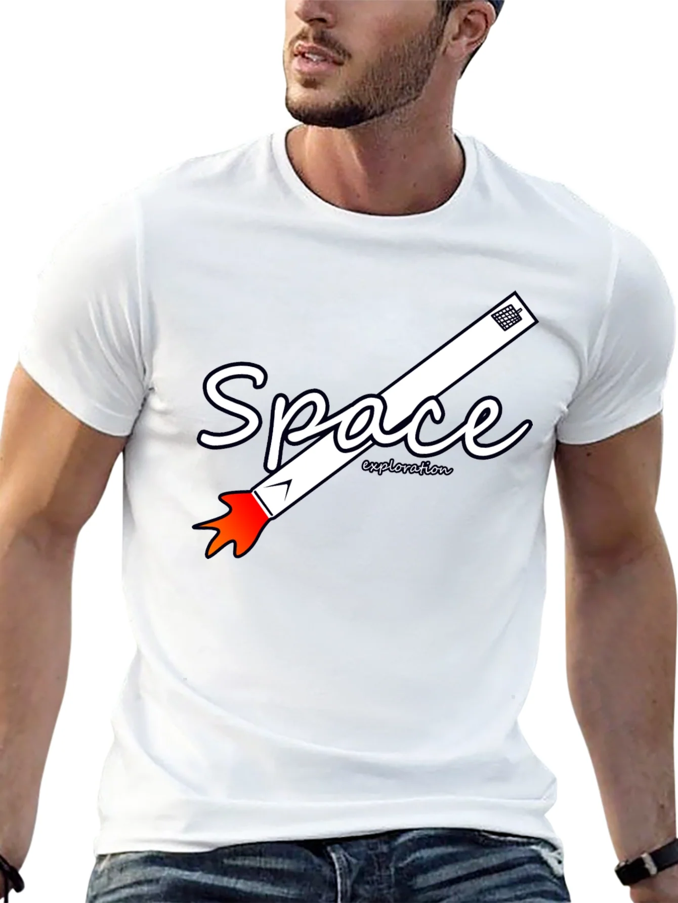Camiseta Negra de Exploraci¨®n Espacial