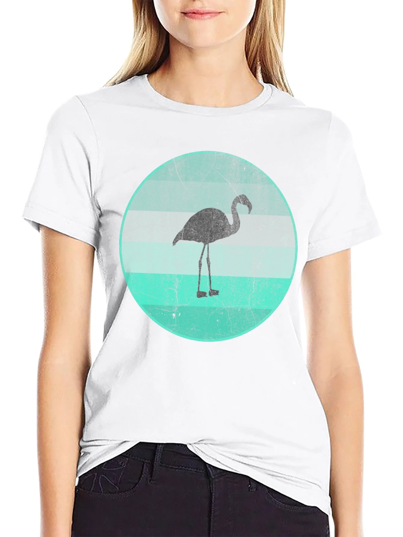 Camiseta Negra con Dise?o de Flamenco Retro