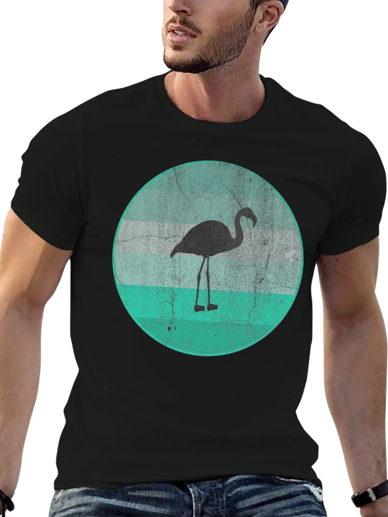 Camiseta Negra con Dise?o de Flamenco Retro