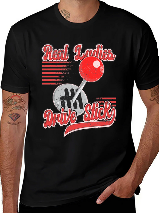 Rebbecca Real Ladies Drive Stick Graphic T-Shirt