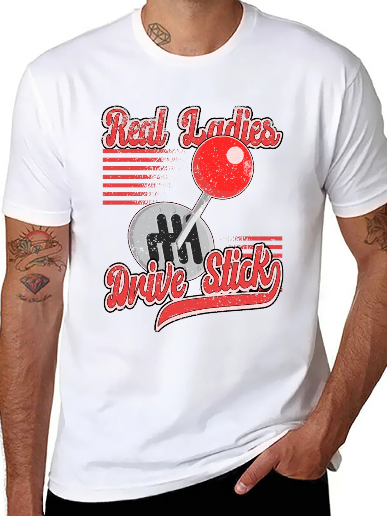 Rebbecca Real Ladies Drive Stick Graphic T-Shirt