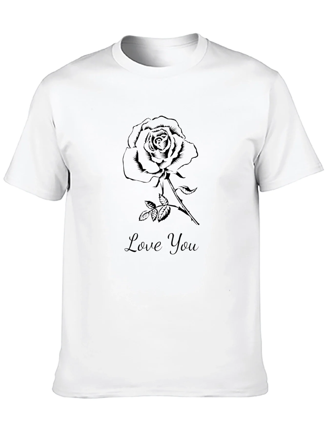 Rebbecca Mens Black Rose Love You Graphic Tee