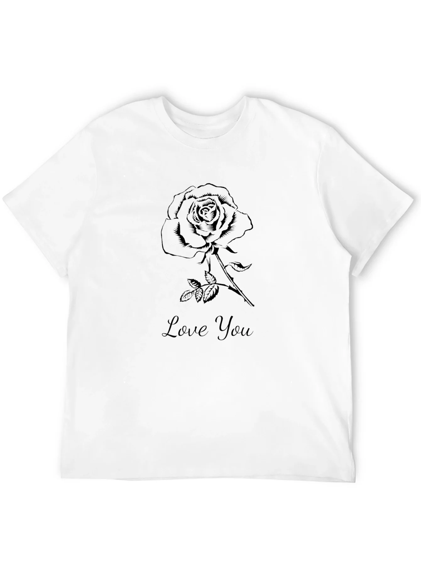 Rebbecca Mens Black Rose Love You Graphic Tee