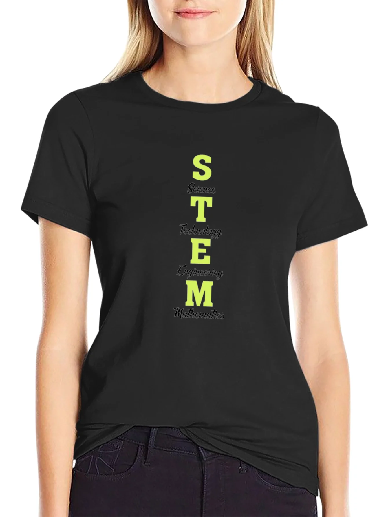 Camiseta Negra STEM Ciencia Tecnolog¨ªa Ingenier¨ªa Matem¨¢ticas