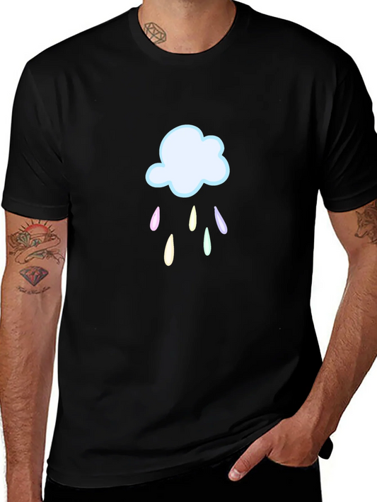 Rebbecca Rainy Cloud Graphic T-Shirt - Black Cotton Tee