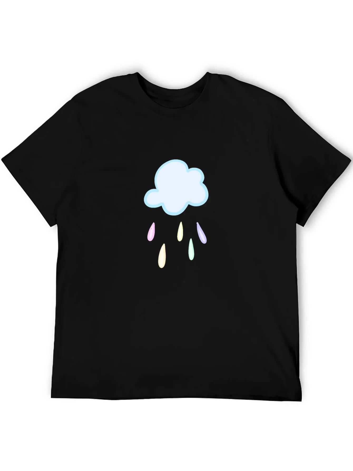 Rebbecca Rainy Cloud Graphic T-Shirt - Black Cotton Tee