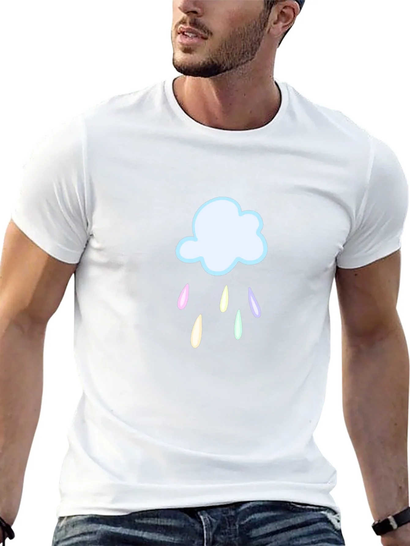 Rebbecca Rainy Cloud Graphic T-Shirt - Black Cotton Tee
