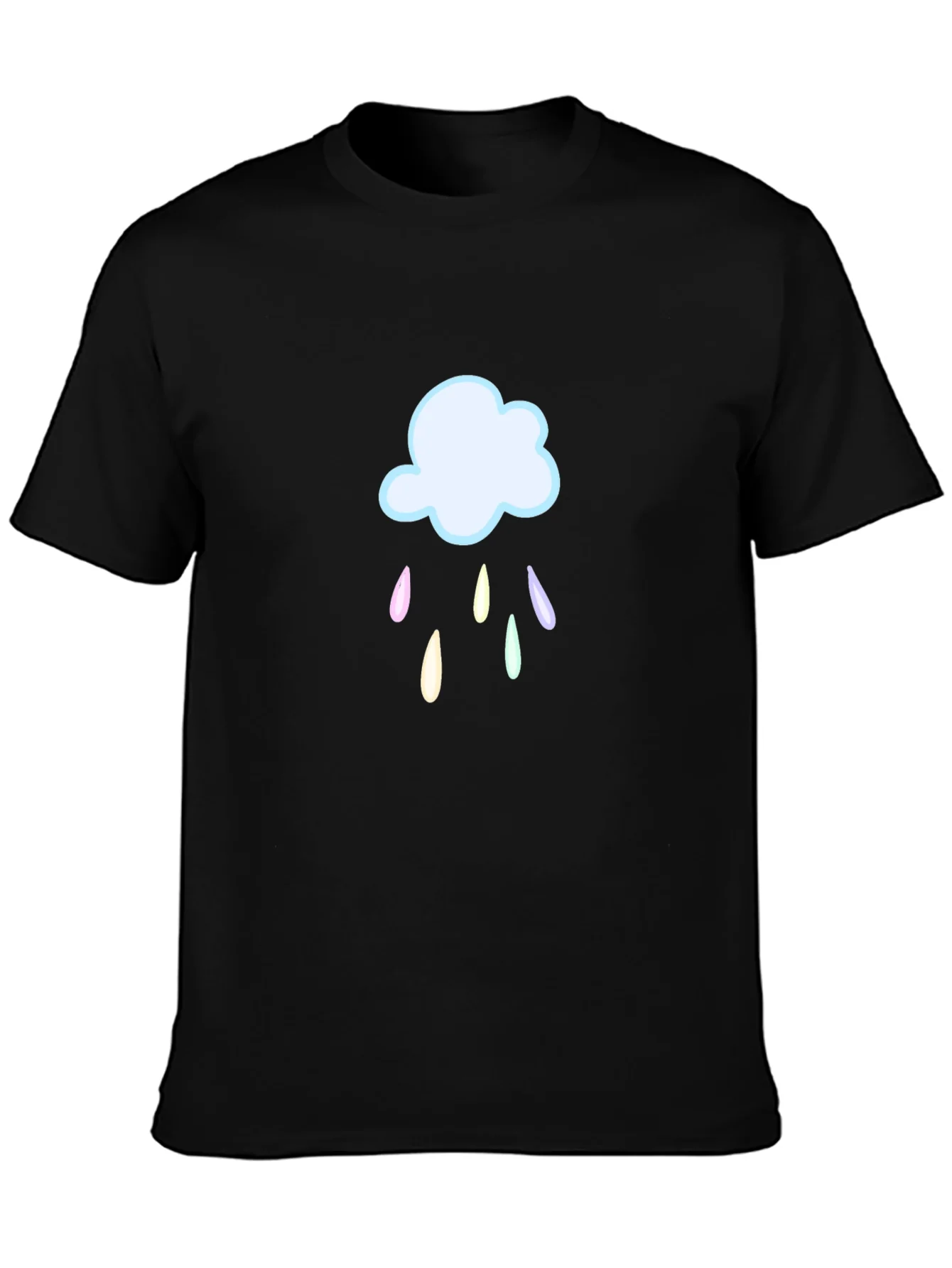 Rebbecca Rainy Cloud Graphic T-Shirt - Black Cotton Tee