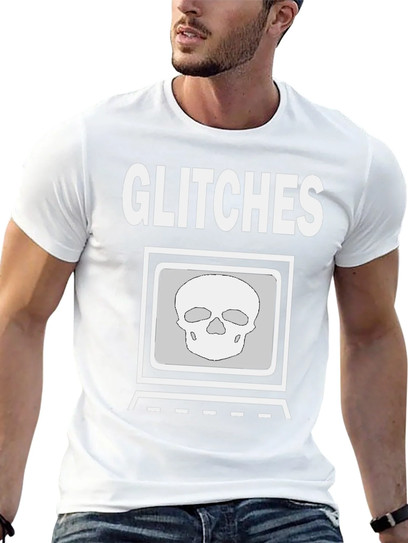 Rebbecca Glitch Skull Graphic Tee - Modern Streetwear Shirt