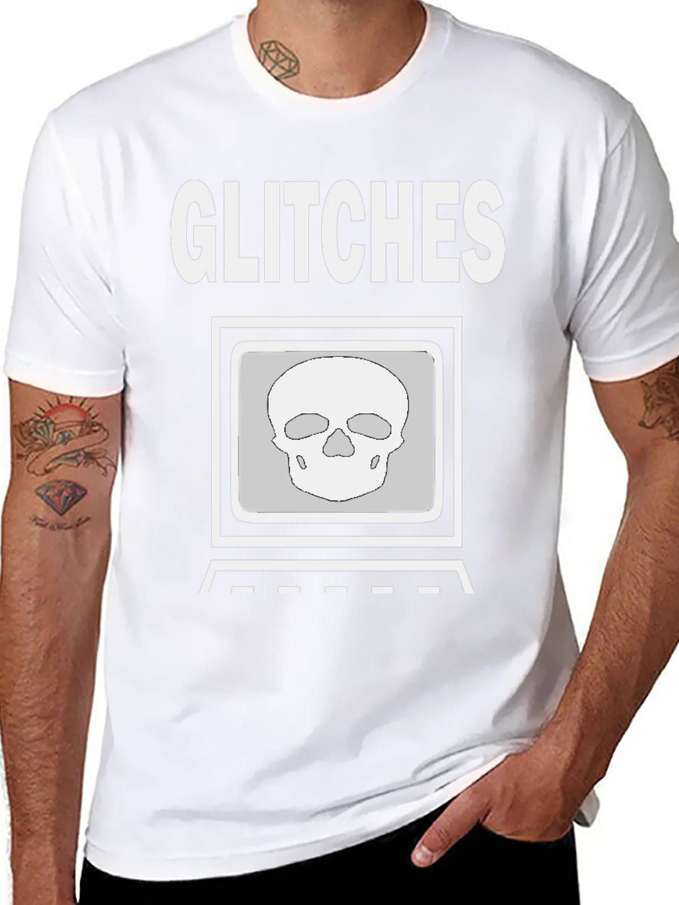 Rebbecca Glitch Skull Graphic Tee - Modern Streetwear Shirt