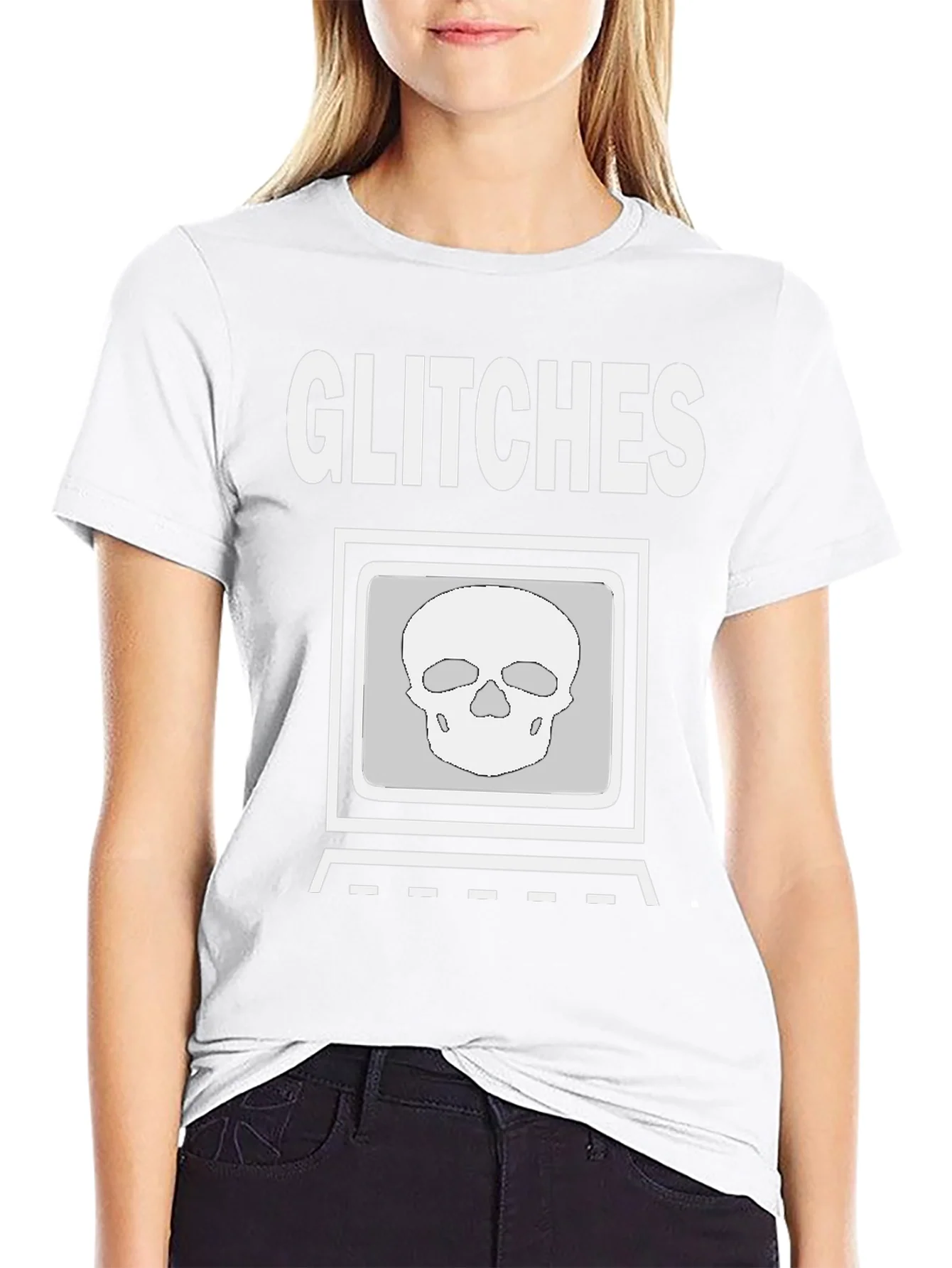 Rebbecca Glitch Skull Graphic Tee - Modern Streetwear Shirt