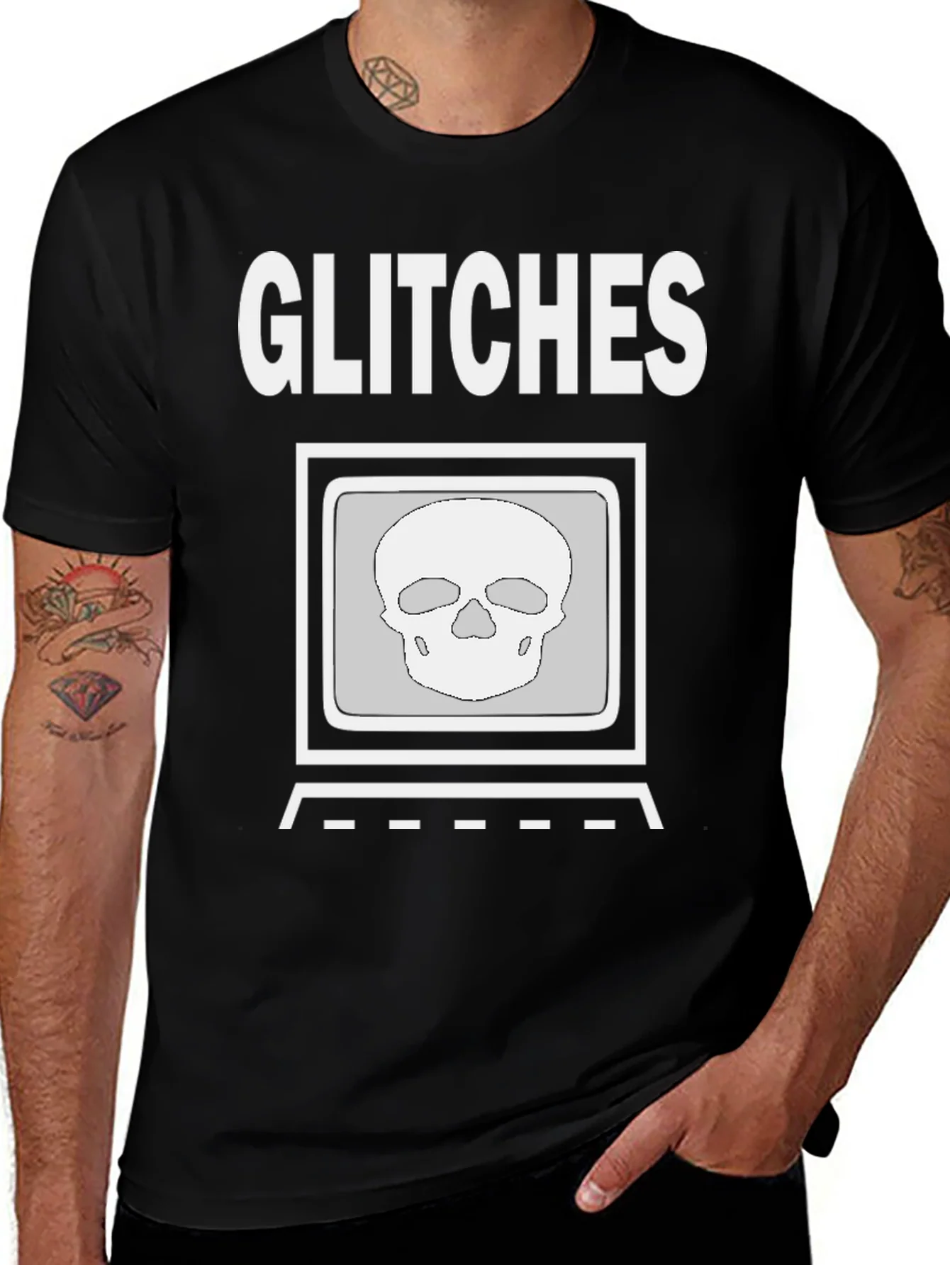 Rebbecca Glitch Skull Graphic Tee - Modern Streetwear Shirt