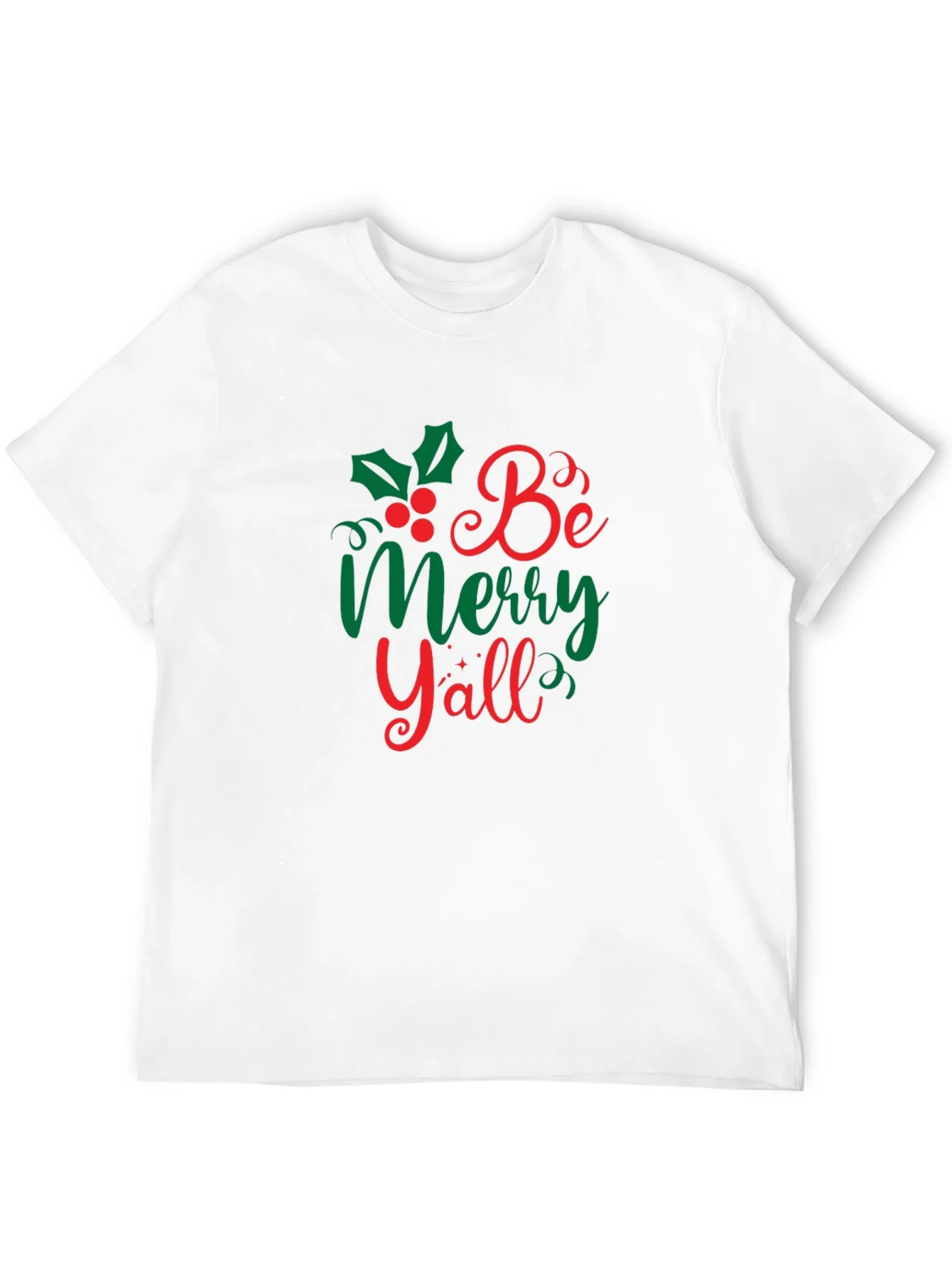 Camiseta Navide?a Negra Be Merry Yall