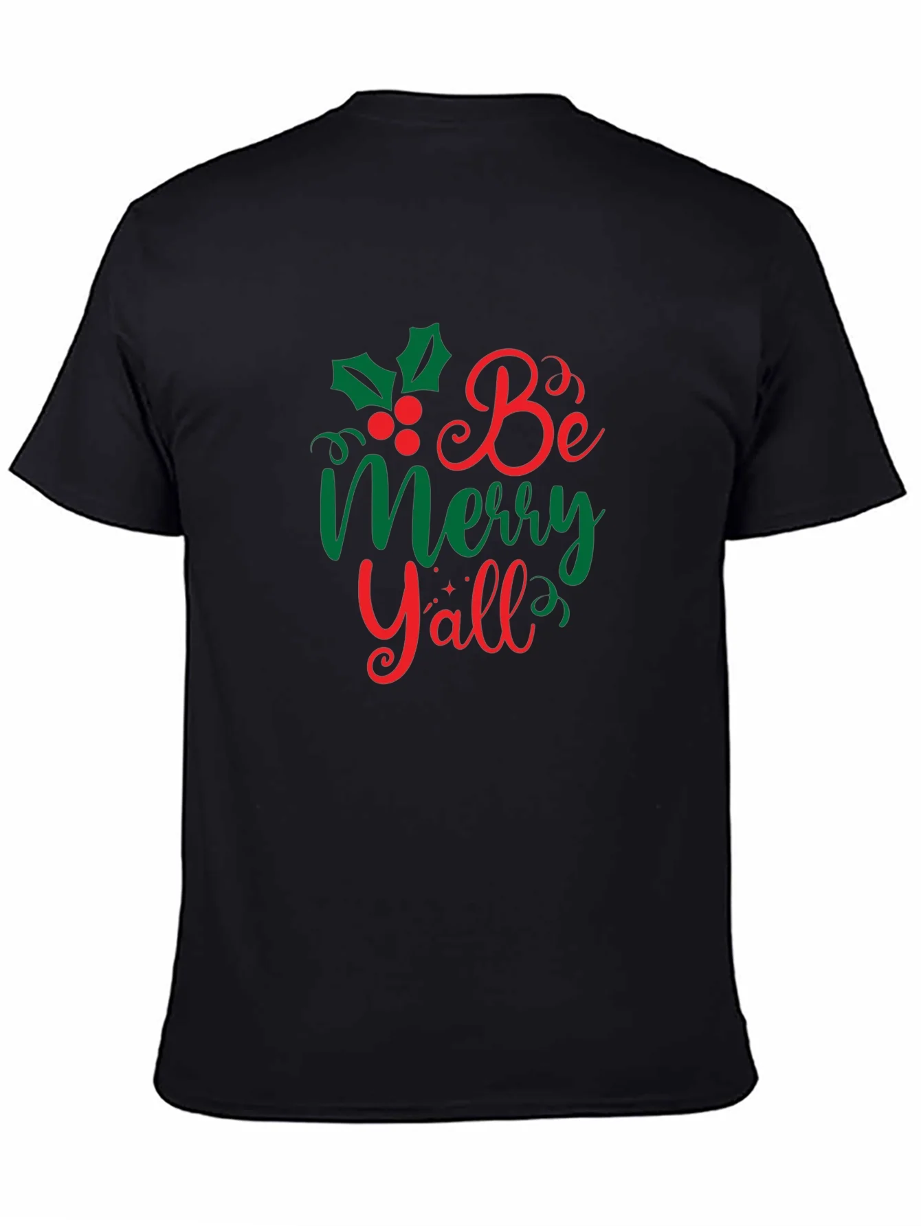 Camiseta Navide?a Negra Be Merry Yall