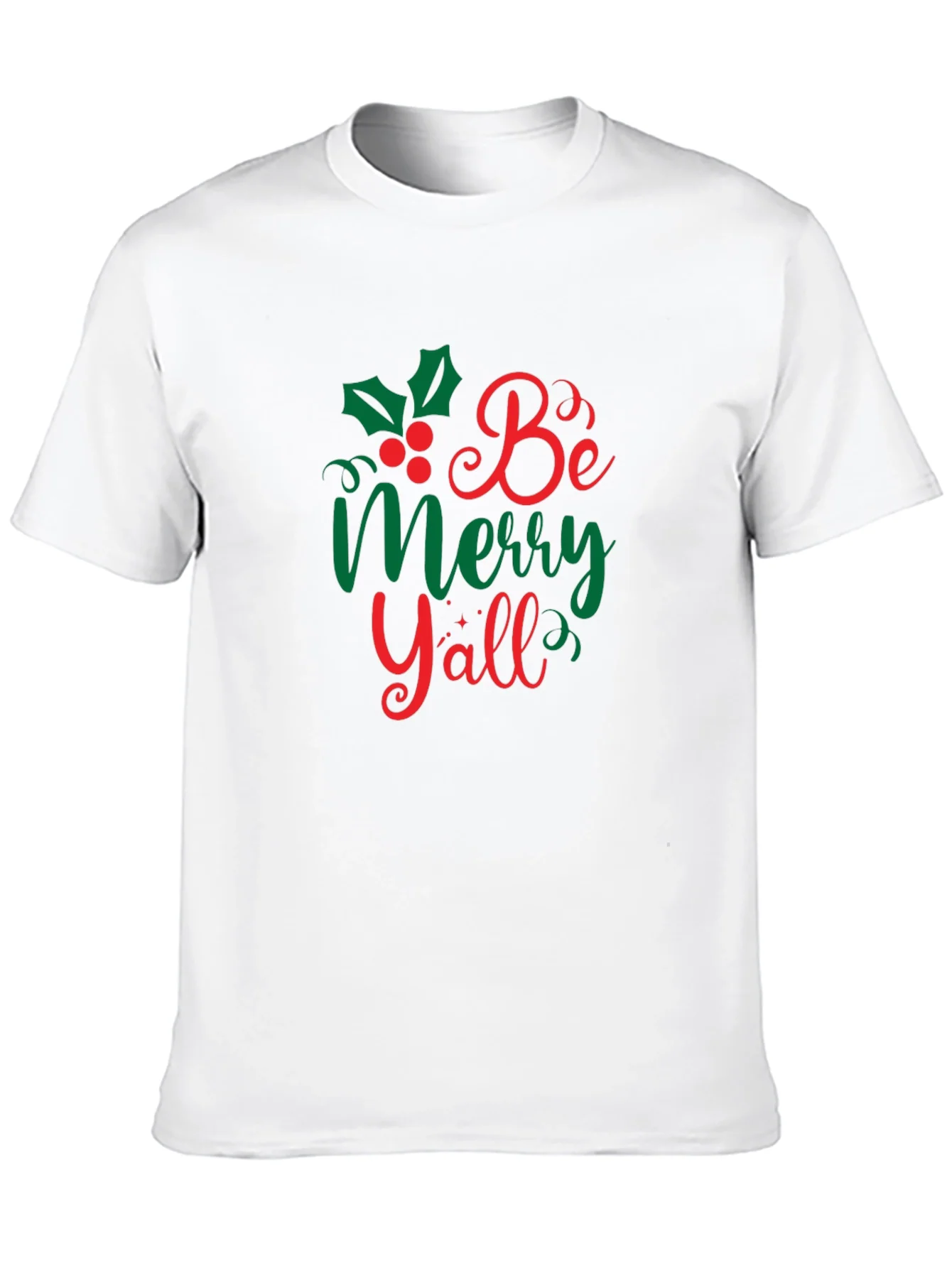 Camiseta Navide?a Negra Be Merry Yall