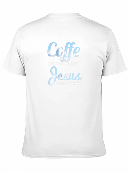 Camiseta Negra: Caf¨¦ me empieza Jes¨²s me mantiene