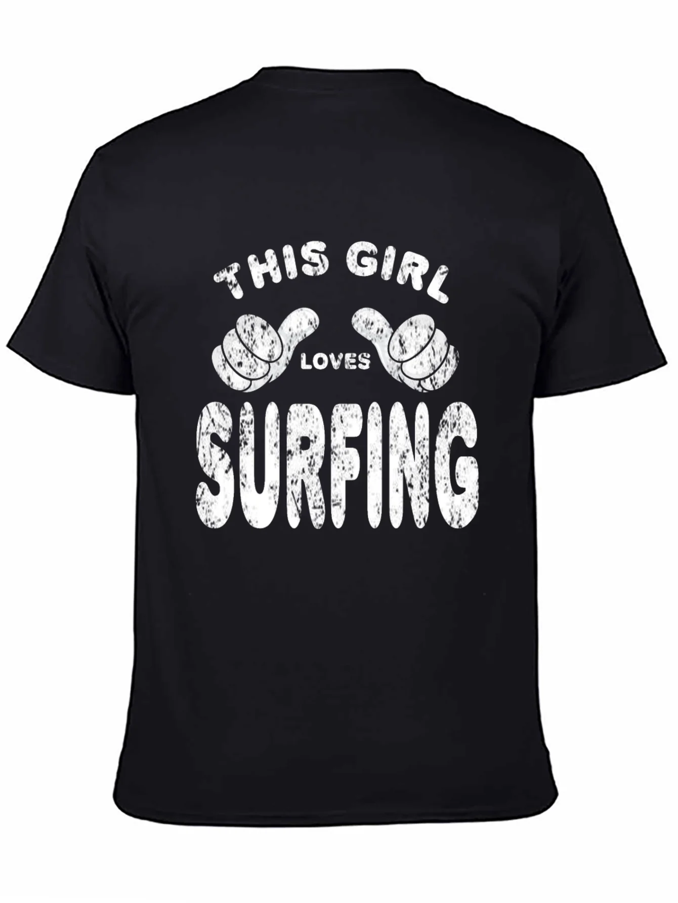 Rebbecca This Girl Loves Surfing Black T-Shirt