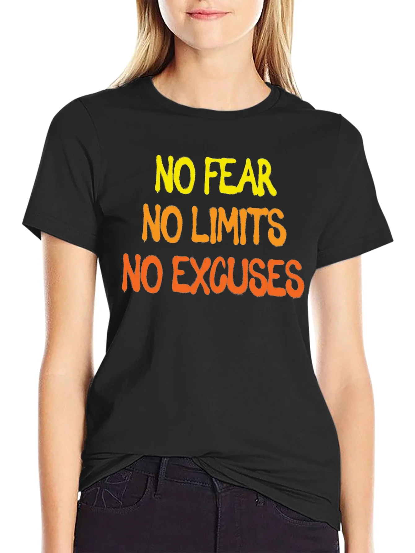 Camiseta Negra Motivacional: Sin Miedo L¨ªmites ni Excusas