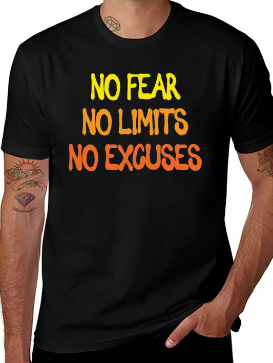 Camiseta Negra Motivacional: Sin Miedo L¨ªmites ni Excusas