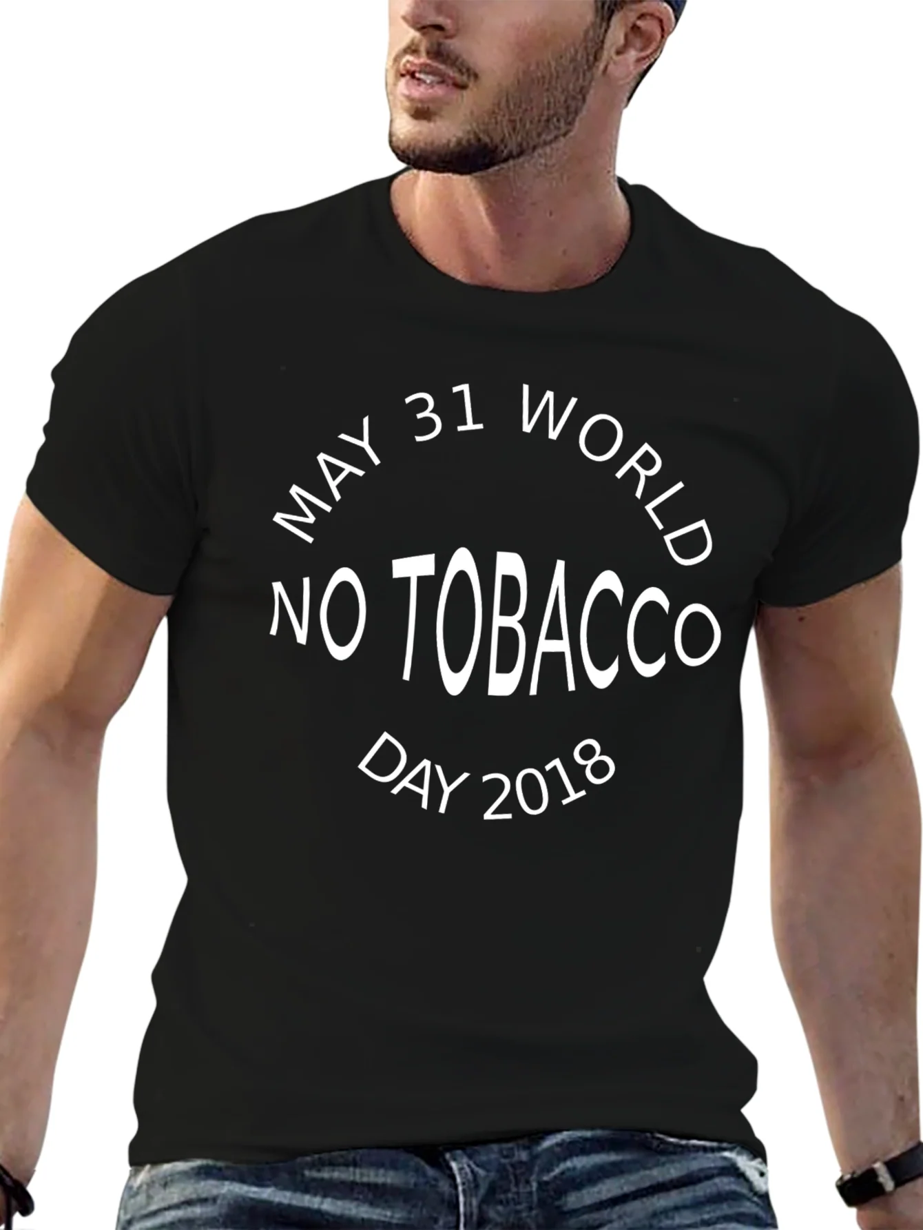 Camiseta Negra D¨ªa Mundial Sin Tabaco 2018