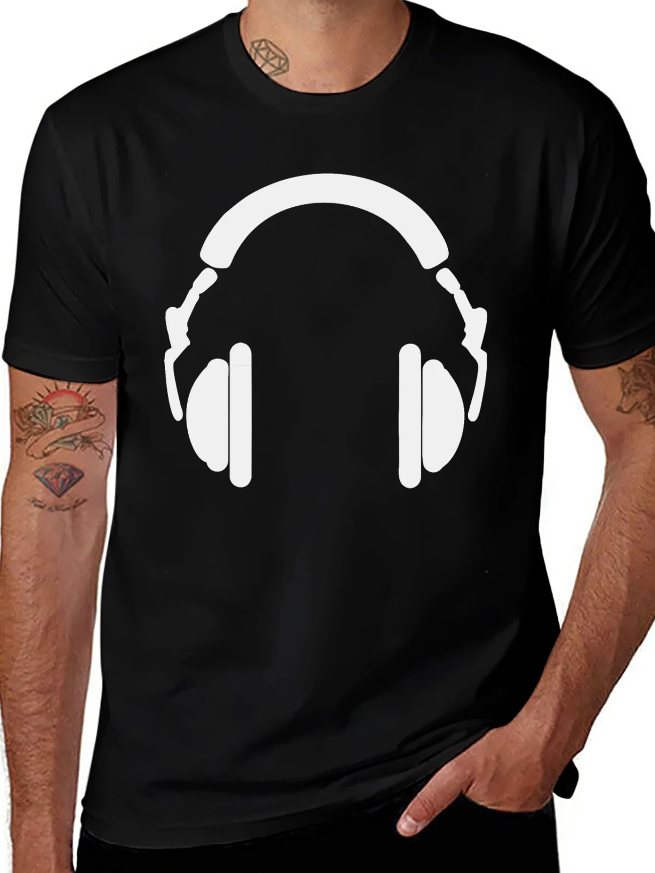 Rebbecca Headphone Graphic Tee - Music Lovers T-Shirt