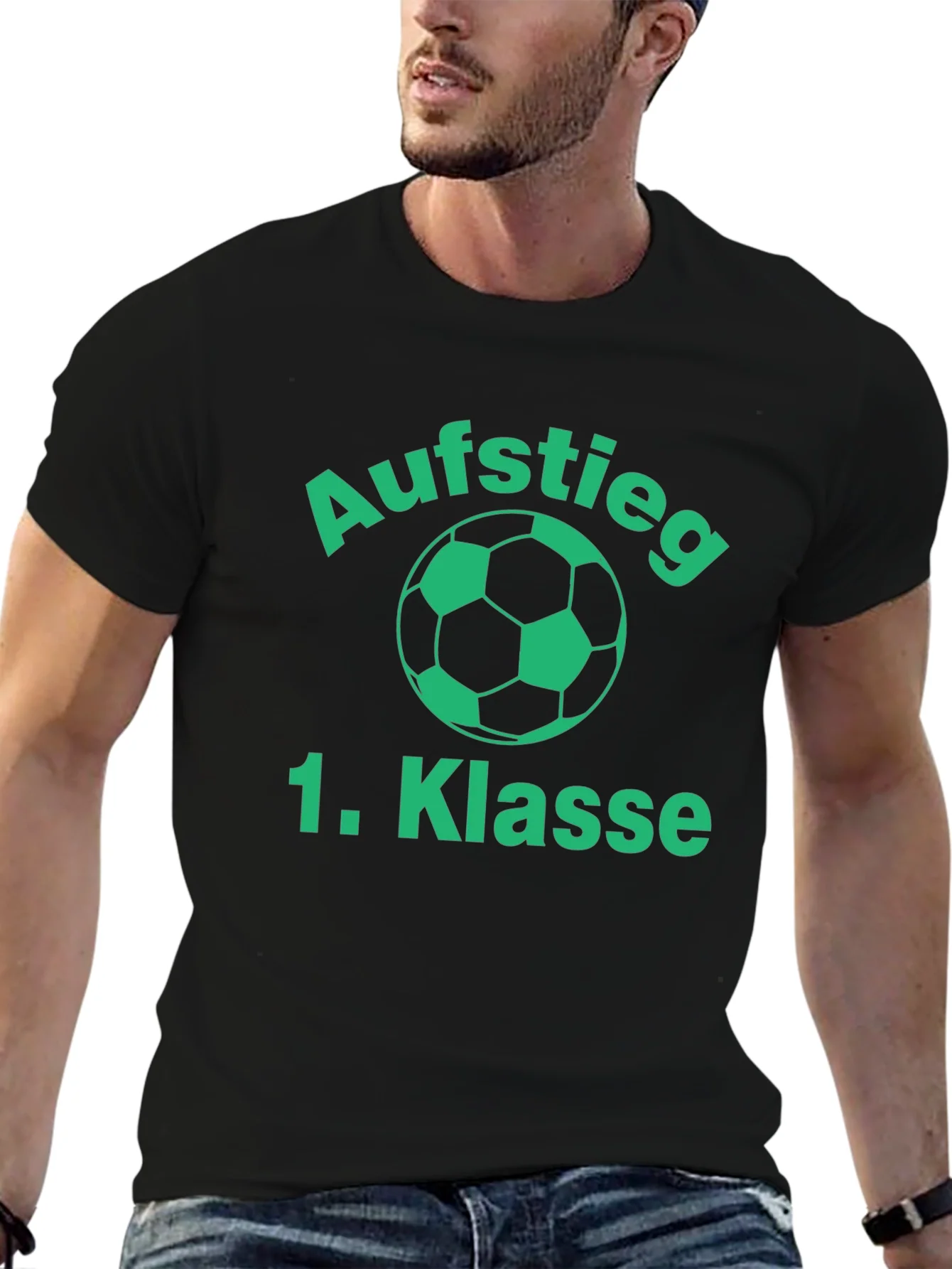 Camiseta Negra F¨²tbol: Aufstieg 1. Klasse