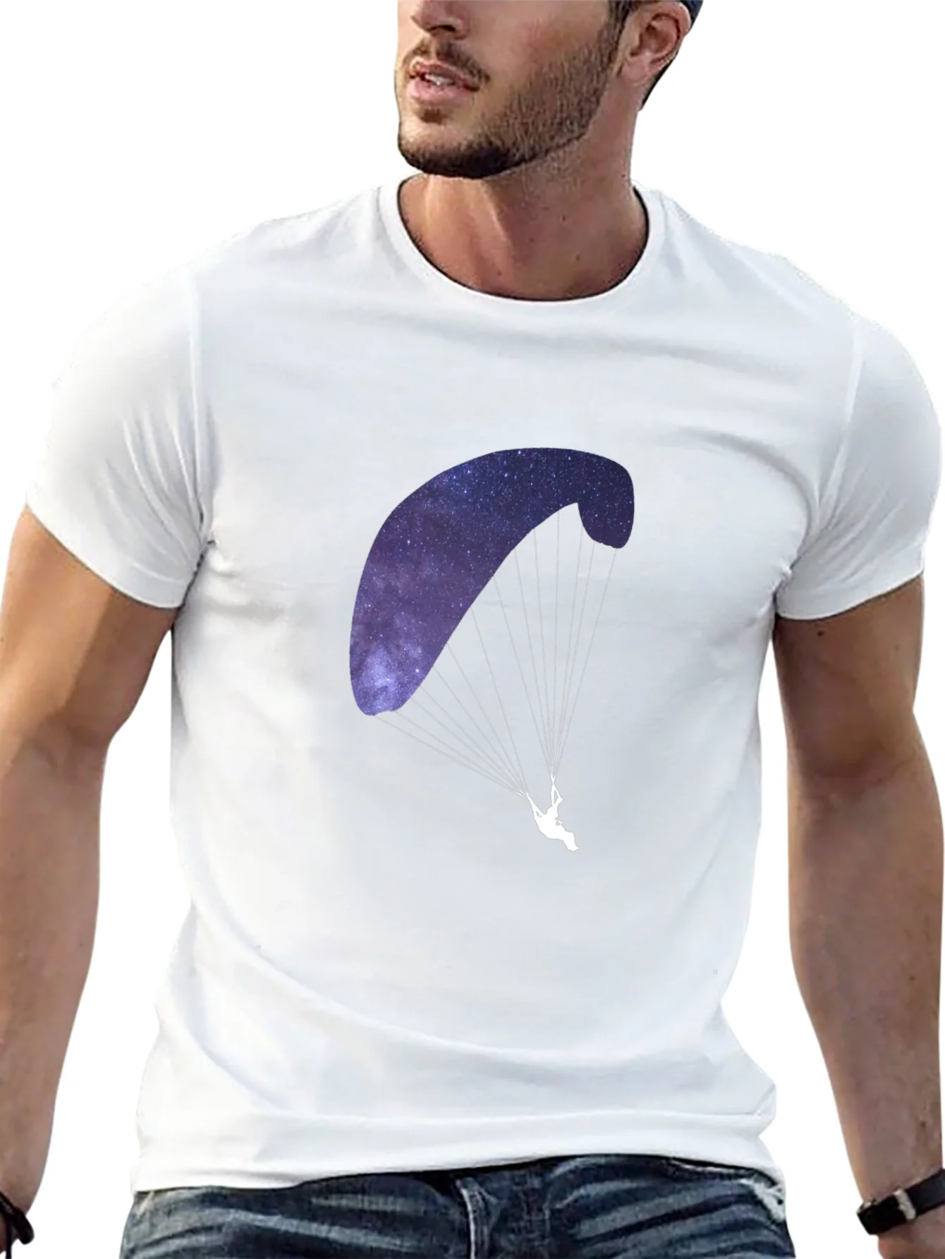 Camiseta Negra con Dise?o de Parapente Estelar