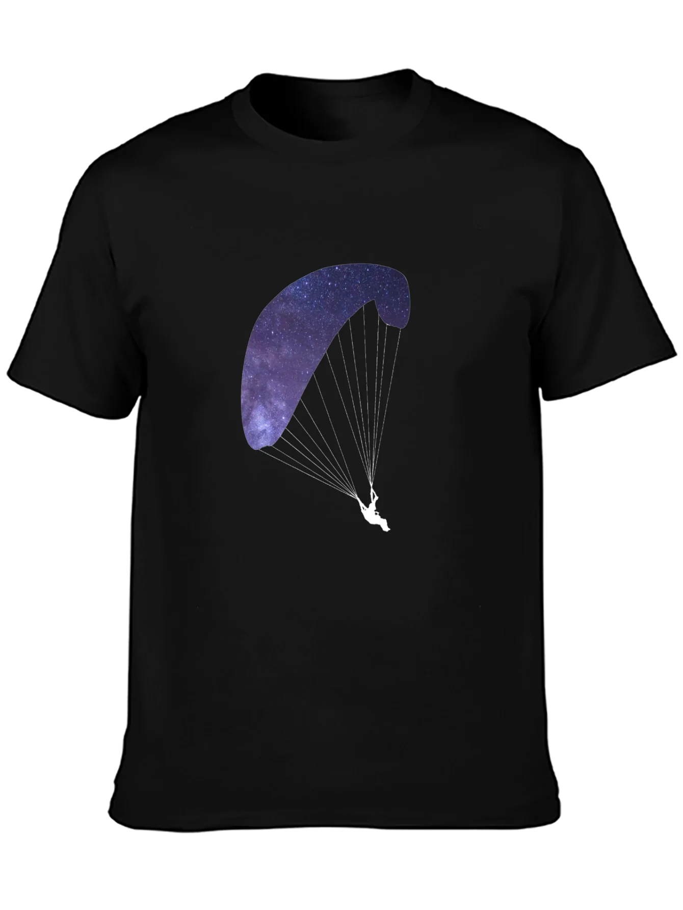Camiseta Negra con Dise?o de Parapente Estelar