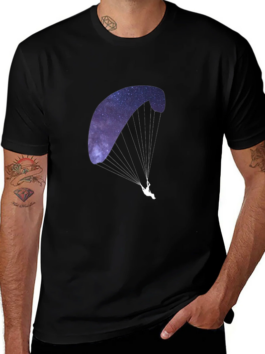 Camiseta Negra con Dise?o de Parapente Estelar